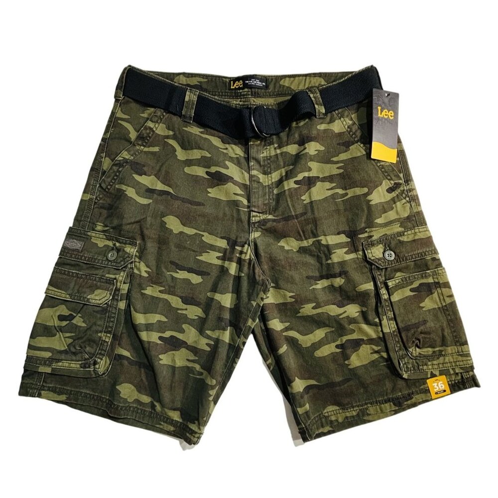 Lee Camouflage Cargo Shorts Belt Men's Size 36 NWT